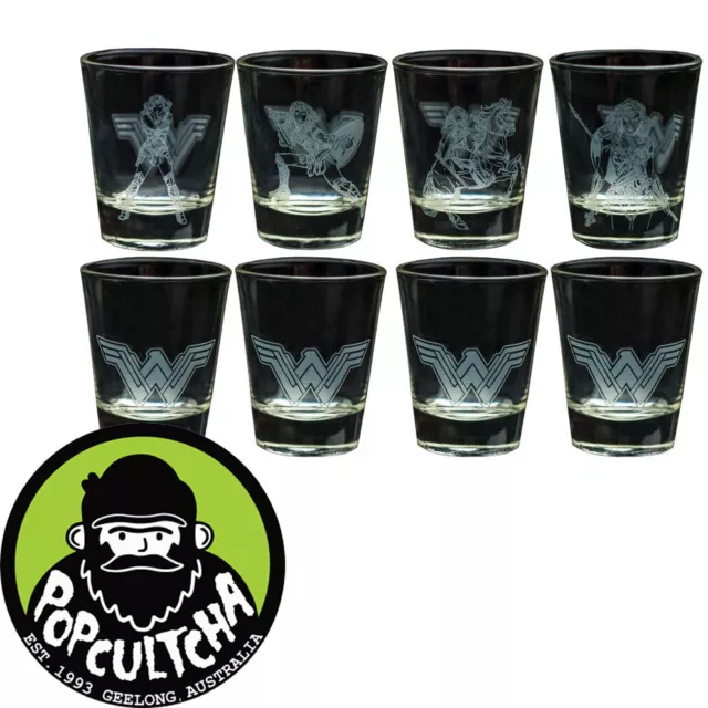 Wonder Woman Movie - Frosted Design Shot Glass (Set of 4) "New"