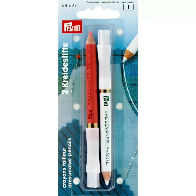 Prym Dress Makers lápices/cepillos rosados/blancos tiza, costura acolchado artesanal 611627