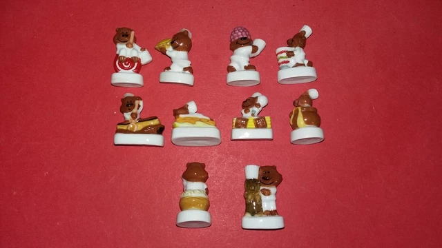 Série Complète De Fèves - Thème Oursons - Porcelaine Brillante - Fêtes De L'année
