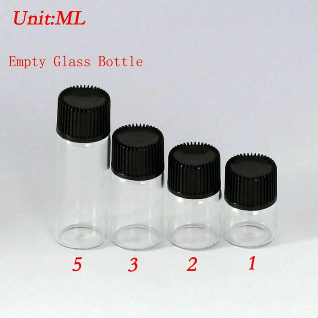 WHOLE SALE SMALL Bottle 1ml5ml Clear Glass Bottles Vials with Plastic