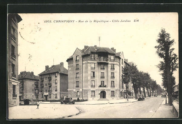 CPA Champigny, Rue de la Rèpublique-Citès Jardins 1934