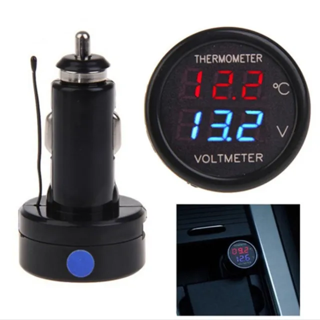 Digitales Thermometer Voltmeter für 12 V bis 24 V Fahrzeuge genaue Messwerte