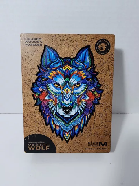 Unidragon Majestic Wolf M 185 piece Wooden Jigsaw Puzzle-King Size