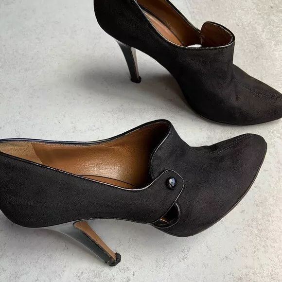 Size 38 Hobbs London Suede Heels w/ Cutouts Black