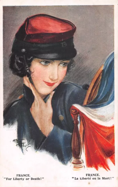 Cpa Guerre / Illustrateur Femme France La Liberte Ou La Mort
