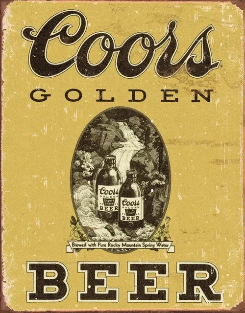 COORS Golden Vintage Beer Bar Tin Sign Metal Poster Man Cave Decor