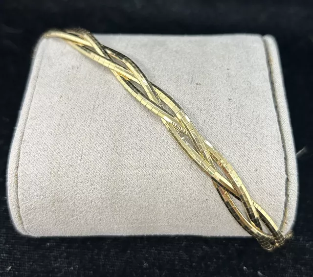 Elegant 14k Yellow Gold Omega Chain Link Braided Bracelet 7.5” 16.44g Italy Elegant 14k Yellow Gold Omega Chain Link Braided Bracelet 7.5” 16.44g Italy