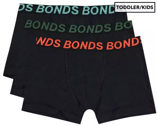 Bonds Boys' Sport Trunks 3-Pack - Black/Multi