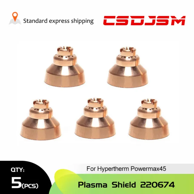 5pk 220674 Plasma Cutter Shield/deflector For Hypertherm Powermax45 Plasma Torch