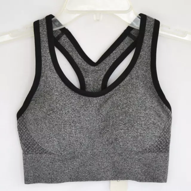 Soma Sport Racerback Bra Gray Black Fitness Workout Wireless Padded Size XS NWT