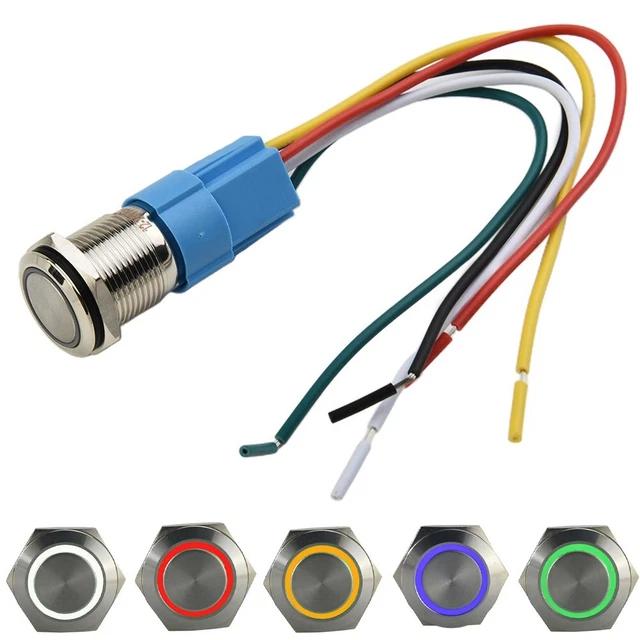 19 mm Edelstahl LED Selbstsperren Druckknopfschalter für nasse oder staubige Be