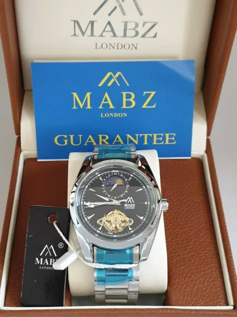 AUTOMATIC WATCH BY Mabz London silver stainless steel 39.99 PicClick UK