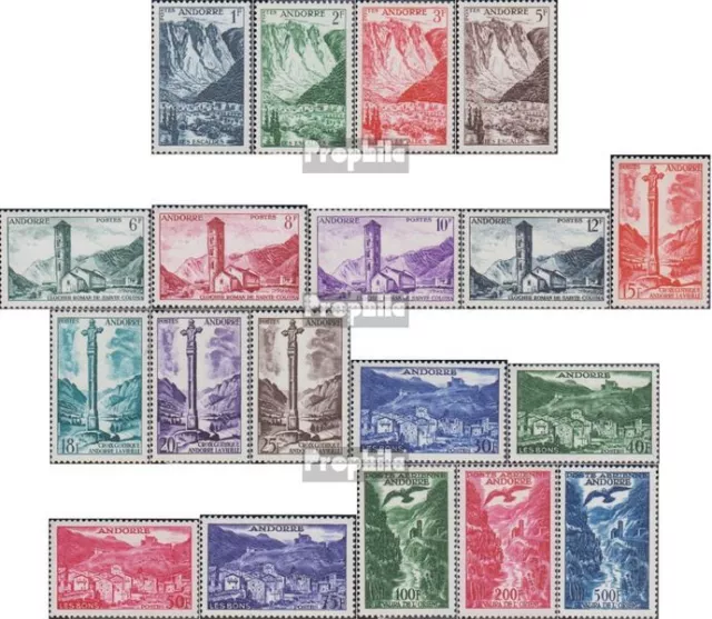 Briefmarken Andorra - Französische Post 1955 Mi 142-160 mit Falz