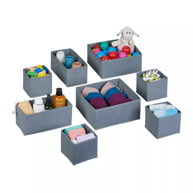 Set de 8 cajas organizadoras de tela Organizador de ropa Almacenamiento plegable