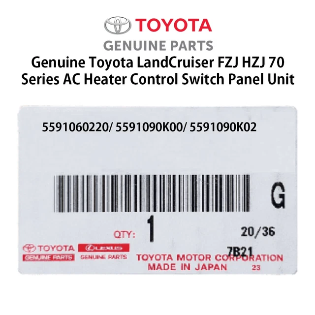 OEM TOYOTA LANDCRUISER FZJ HZJ 70 Series AC Heater Control Switch Panel