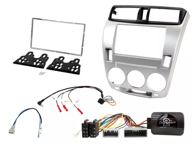 Fascia-Panel Head-Unit-Installationskit Silber für Honda City