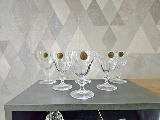6 Verres A Vin Rouge 15.5 Cl Cristal D'arques Modèle Rambouillet Coffret