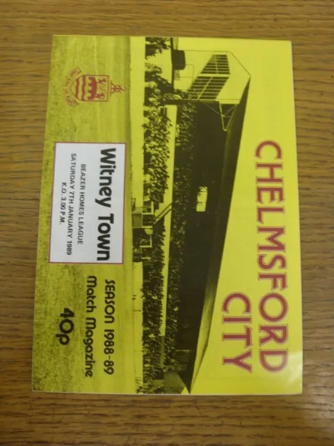 17/01/1989 Chelmsford City v Witney Town  . Thank you for viewing our item, buy