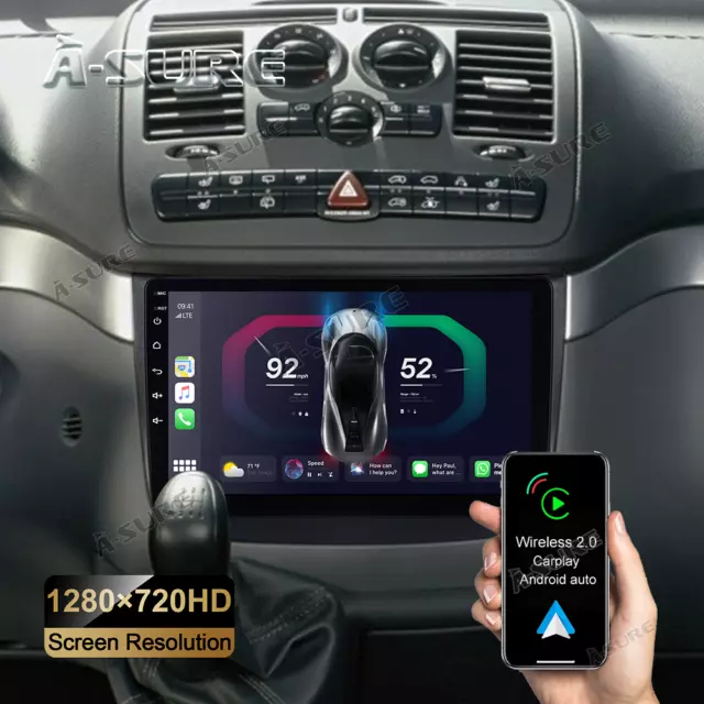 2+32G Android 12 Autoradio Navi WIFI Für Mercedes-Benz Viano Vito W639 2004-2014