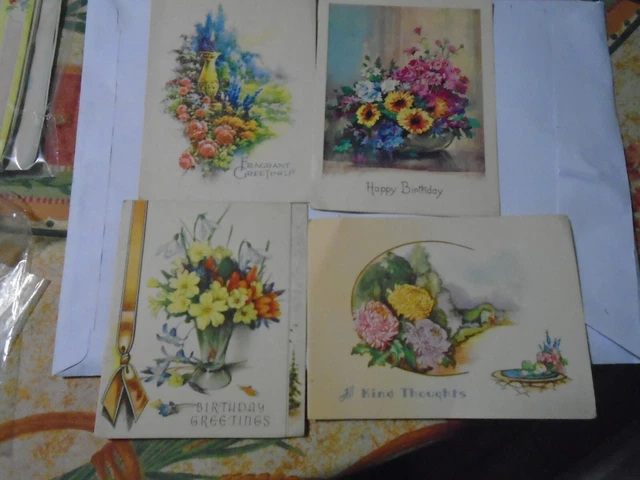 Job Lot Of Four Old Vintage  Birthday Cards