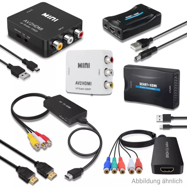 HDMI Adapter - Mini AV / SCART / YPBPR to HDMI Konverter für Wii / PS / XBOX