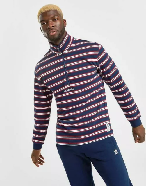 ADIDAS ORIGINALS ST PETERSBURG Stripe MOC Mens Sweatshirt Maroon Red £59.99 - PicClick