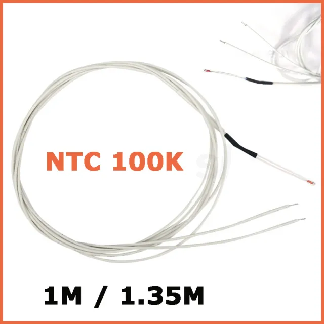 NTC 100K Temperature Sensor 1M 1.35M Cable Probe Thermistor NTC100K 3D Printer