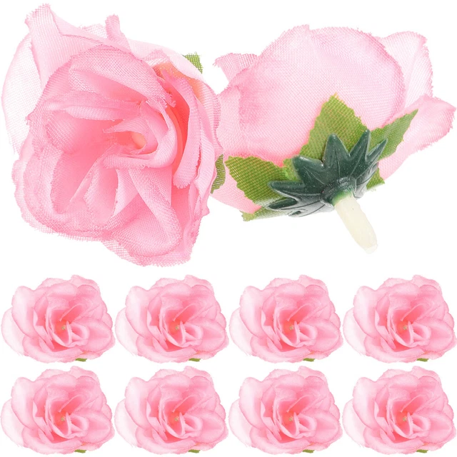 50 pz fiori di rose finte decorazioni matrimonio rosa artificiale