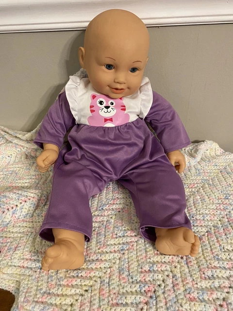  VTG BABY DOLL CitiToy LIFE-LIKE Vinyl W/cloth Body Weighted Blue Eyes 19"