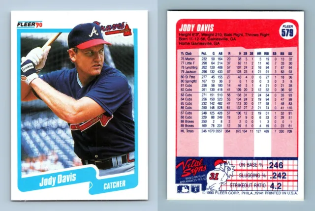 Jody Davis - Braves #579 Fleer 1990 Baseball Trading Card