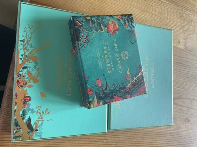 Fortnum and Mason empty One X Caramels Box And Two X Chocolate Boxes