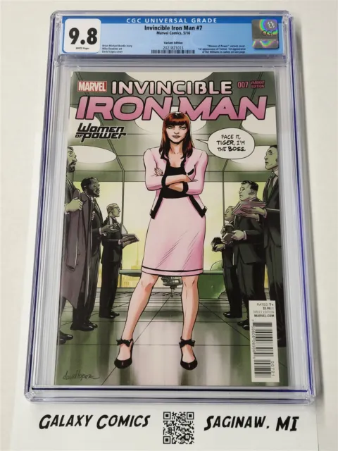 Invincible Iron Man #7- CGC 9.8 - 1st Cameo Riri Williams - Women of Power Var.