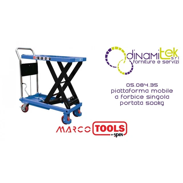 05.084.35 PIATTAFORMA MOBILE A FORBICE SINGOLA portata 500kg SPIN MARCO TOOLS