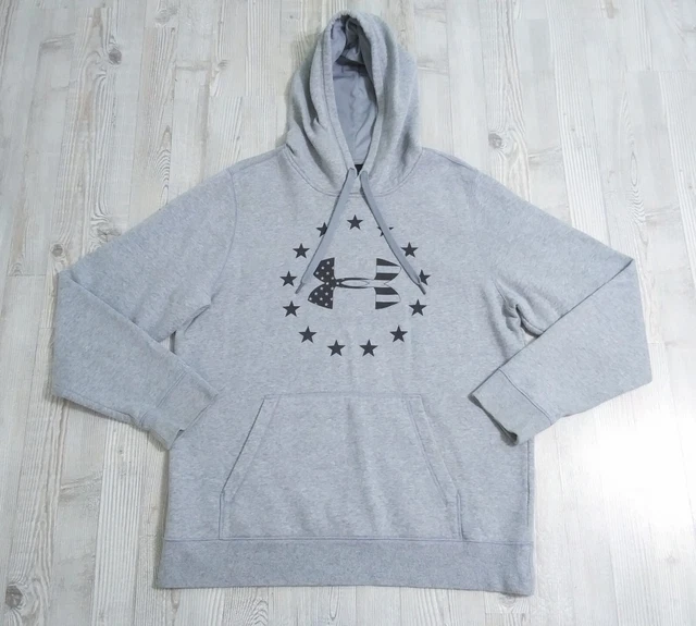 Under Armour Men's Large Storm Freedom Stars USA Flag Hoodie Sweatshirt Gray