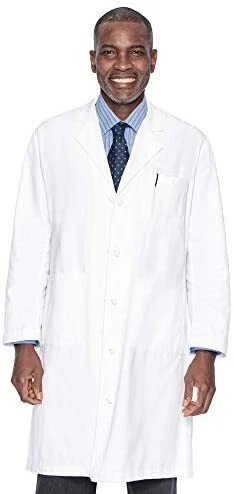 Landau Mens Professional Full Length 3 Pocket Medical Workwear Lab Coat White
