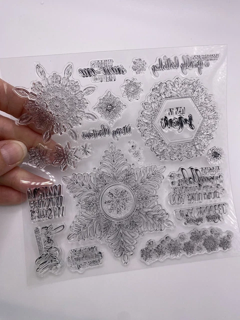 Christmas Rubber Stamp (No Block) Scrapbook Card Making Snowflake Affirmations 3