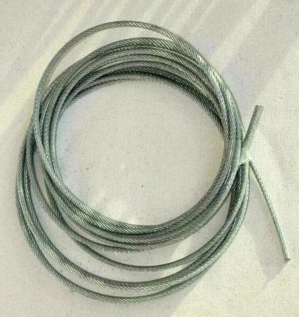 10Ft VINYL COATED STAINLESS STEEL GALVANIZED CABLE WIRE ROPE 7x7 Clear 1/8 -3/16