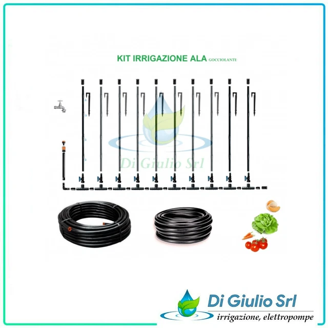 Kit Irrigazione Ala Gocciolante Rigida Tubo Giardino Orto Completo Labirinto