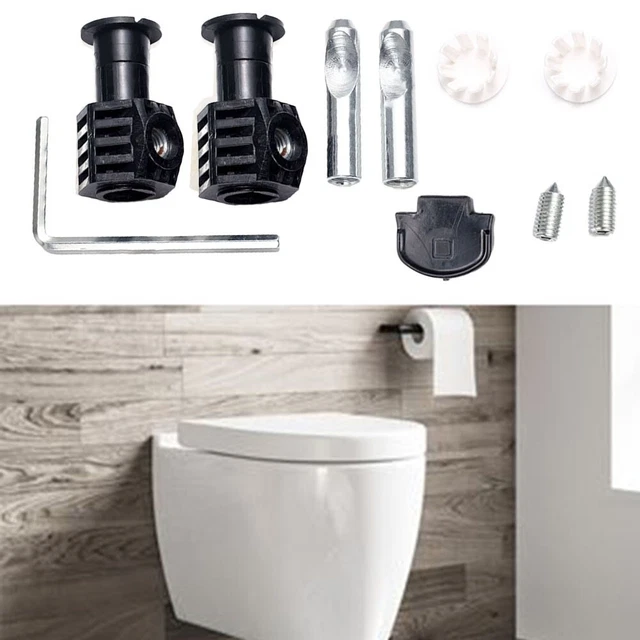 Exquisito Kit de Fijación Accesorios Inodoro 1 Par 7*4cm Colgado Inodoro Plástico