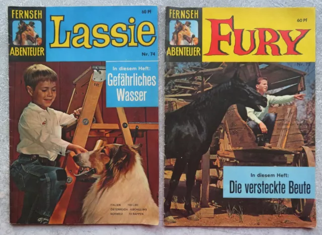 2x FERNSEH ABENTEUER  Lassie Nr.74+ Fury Nr. 75   1961 Neuer Tessloff   RAR