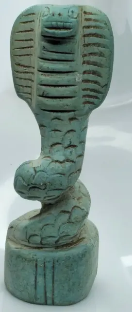 Undated Egyptian Glaze Sculpture Of A Snake Statue. 81.1Gr 94Mm