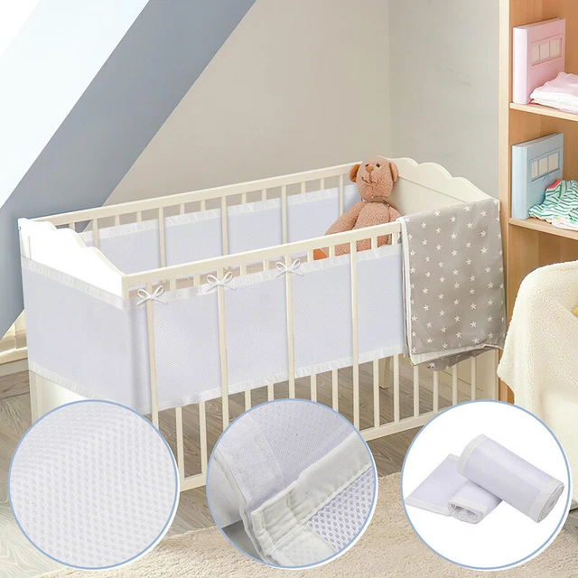 2x nido protector de cabeza borde de cama nido cama nido 160x30 340x30 cm revestimiento interior bebé