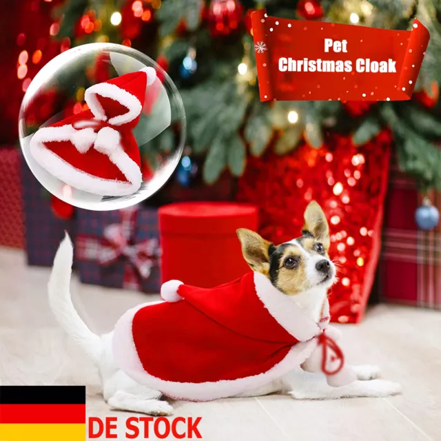 DE Haustier Hunde Katze Weihnachten Kleidung Mantel Kostüm Jumper Hut Jacke Xmas