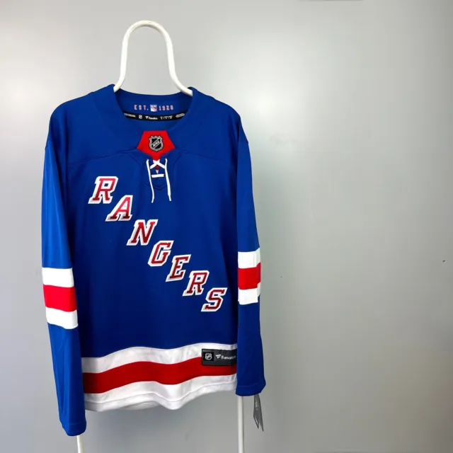 Deadstock USA Fanatics New York Rangers Embroidered NHL Jersey Red Blue S BNWT