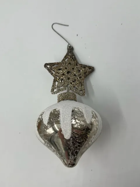 Ragon House Mercury Glass Pewter Ornament Star- NEW