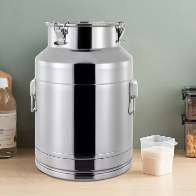 Stainless Steel Milk Can Milk Oil Storage Container Wine Pail Canister 28L