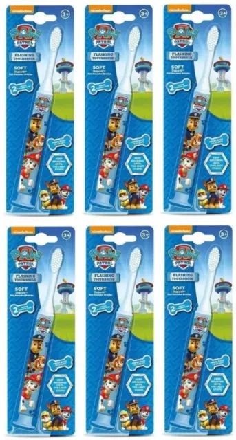 Paw Patrol Flashing Toothbrush Soft for Kids 3years+ x 6