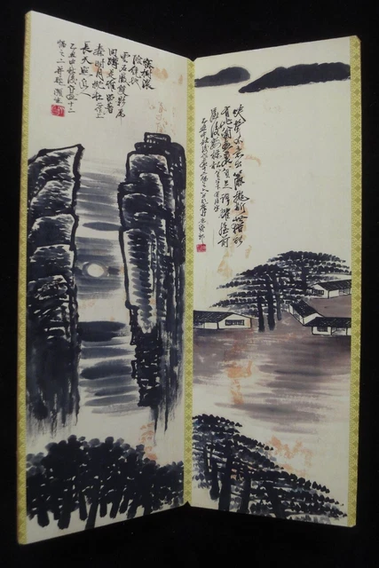 Old Chinese Hand Painting "JiangNan" Landscape Album Book Marked "QiBaiShi"