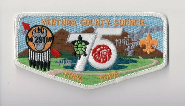 Topa Topa Lodge 291 S-34, 75th OA, WHT Bdr., Ventura County Council, California