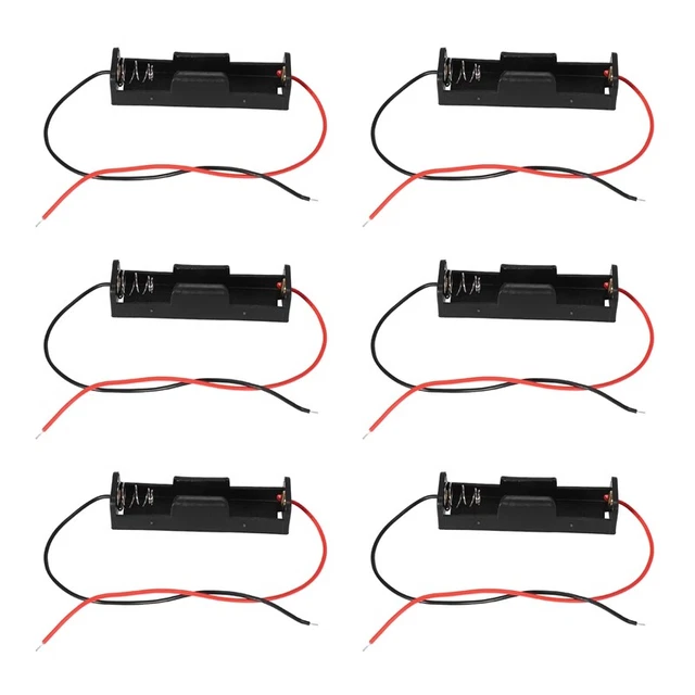 Produktbild von 5 Stück AAA Batteriehalter Mit Kabel – 1,5V, Schwarz, 15cm Draht